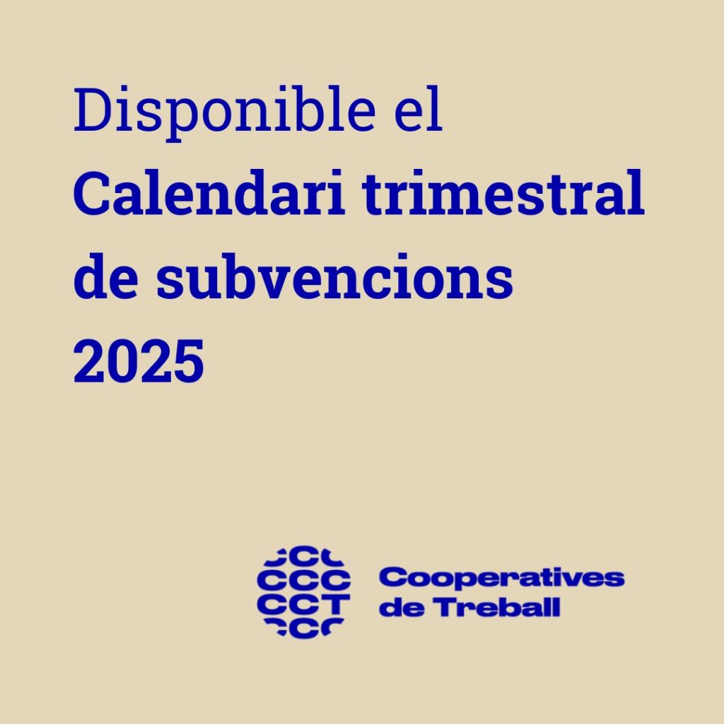 Calendari trimestral de subvencions ESS i cooperativisme